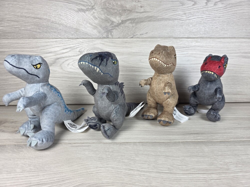 Lot 4 Jurassic World Dominion 7” Plush Dinosaurs TRex Blue Giganotosaurus SU14